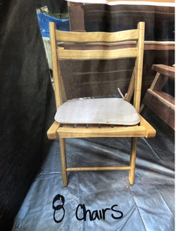 Set of 8 Wood Folding Chairs