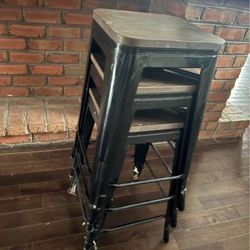 Wooden Bar Stool Set Of 4
