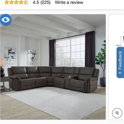 Carlin Fabric Power Reclining Sectional with Power Headrests
