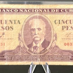 50 Pesos 1961-banco Nacional De Cuba-firma Del Che