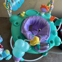 Bright Starts Disney Baby The Little Mermaid Activity Jumper, Ariel, Blue, Infant