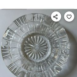 Heavy Flower Cut Mikasa Style Glass Ashtray/cigar