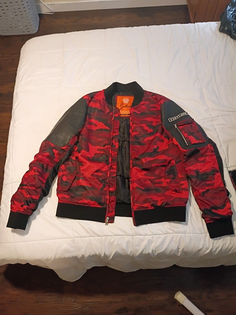 Red Camo Bomber Jacket