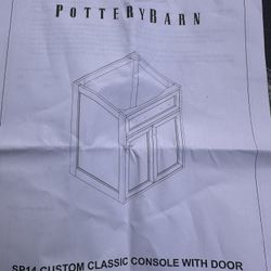 Pottery Barn classic custom drawer w/ 2 doors white / off white bathroom / vanity base only***