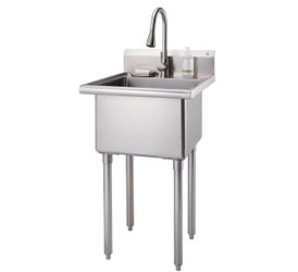 TRINITY Stainless Steel Utility Sink w/ Pull-Out Faucet – NEW/UNUSED – $250 OBO
