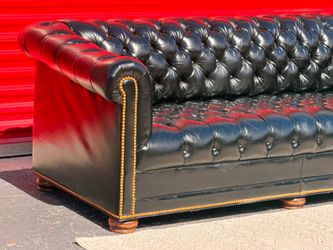 Genuine leather Chesterfield couch