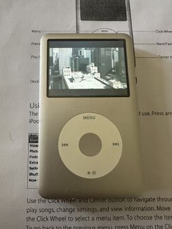 Apple iPod Classic Silver 80gb New Battery, New LCD  And Accessories 