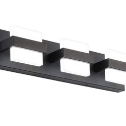 Solfart Modern LED 3-light Vanity Fixture Black 20in New