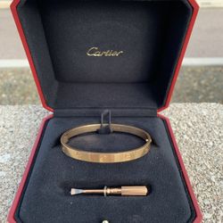 Cartier 18K Rose Gold Classic Love Bracelet (Size 19)