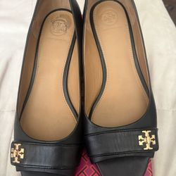 Tory Burch Black Kira Wedge