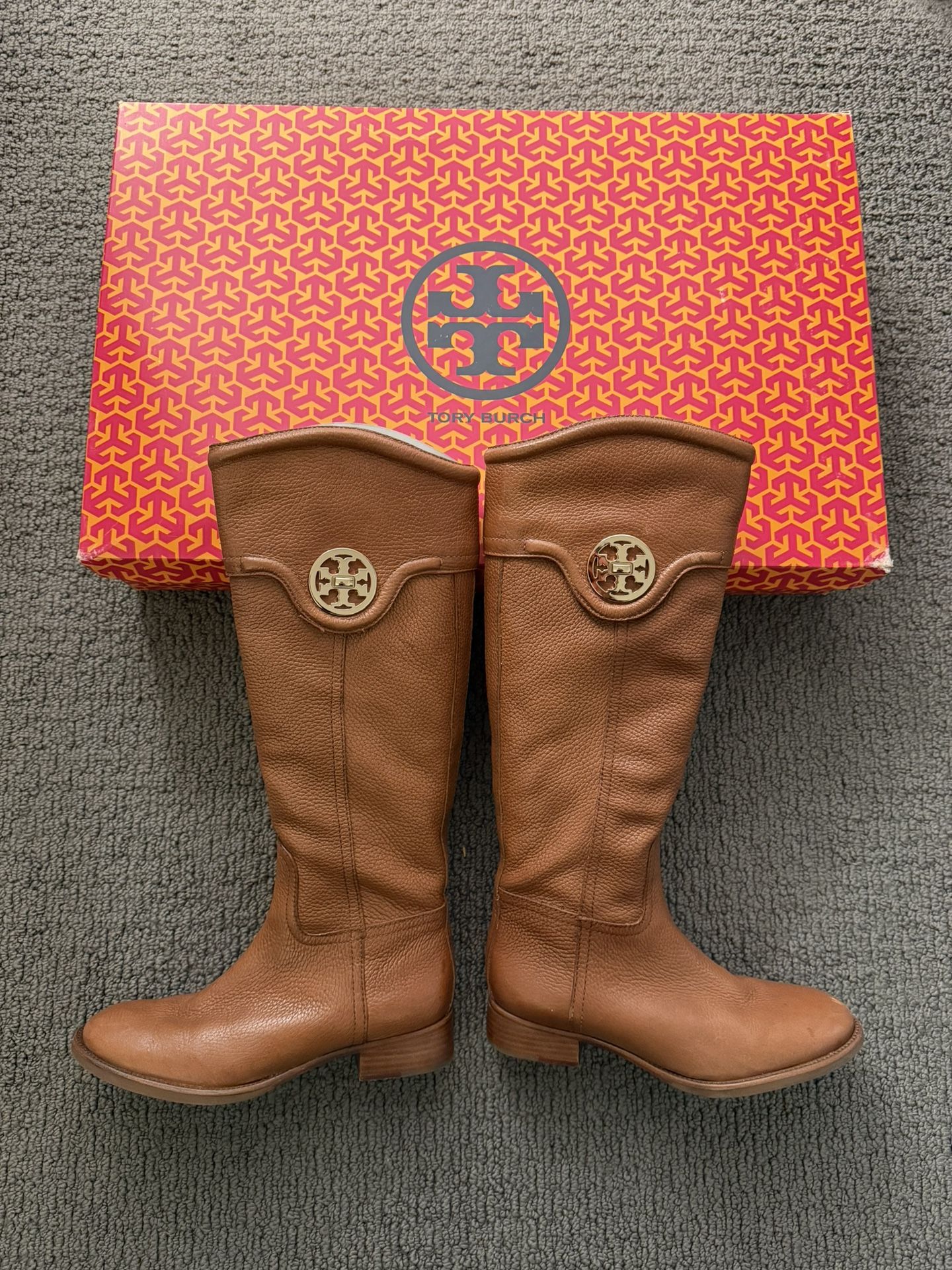 Tory Burch Brown Leather Boots Size 6.5