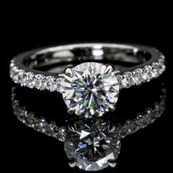Round Brilliant Moissonite Engagement Ring