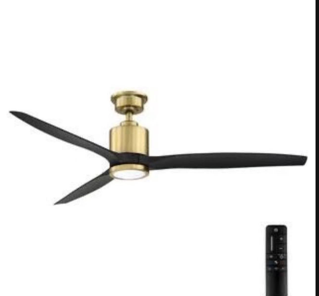 60 in. 3-Blades Indoor Ceiling Fan in Gold and Black with Remotel