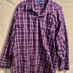 Wrangler ~Men’s Long sleeve western Style Shirt