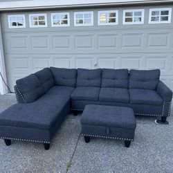 Grey Sectional Couch Sofa (FREE DELIVERY!)