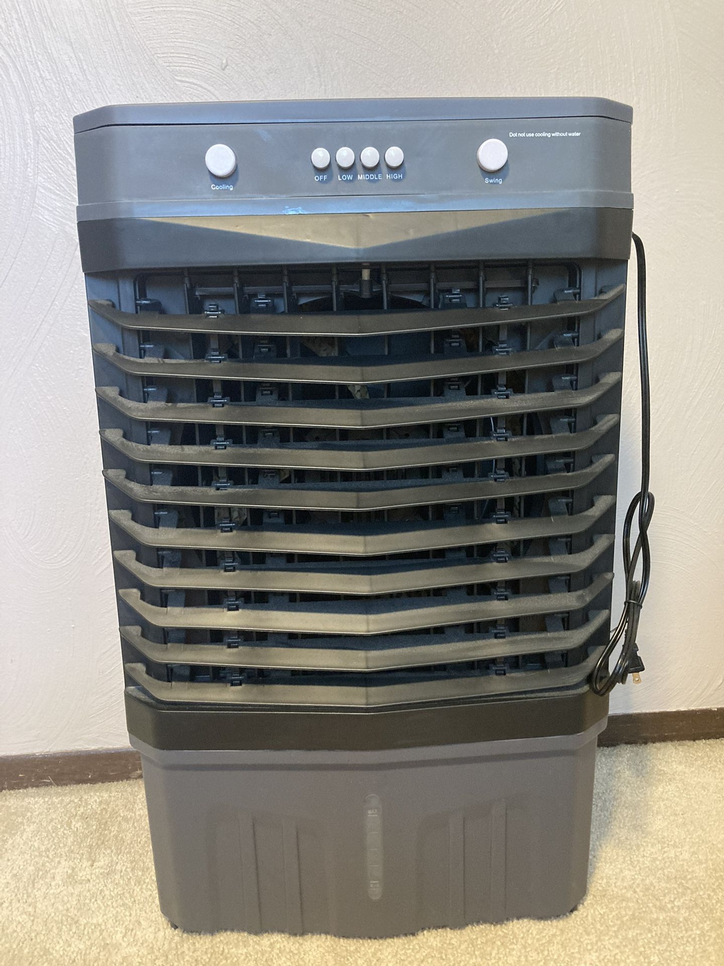 Large, Portable Air Cooler- Grey, NEW
