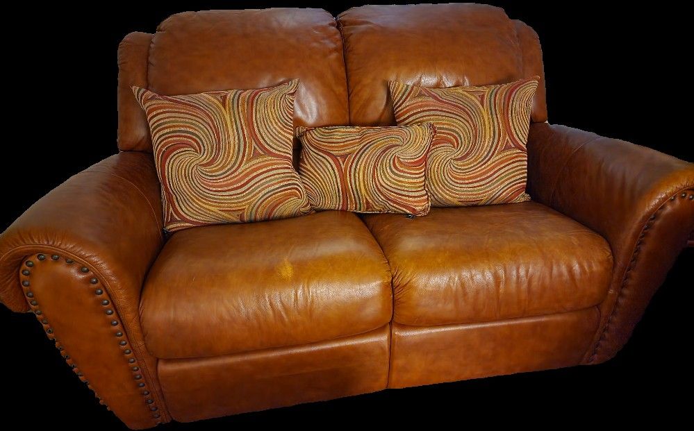 LEATHER SOFA & LOVESEAT