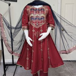 Cotton Embroidered 3pc Dress