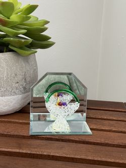 Vintage Spun Glass Fruit Basket