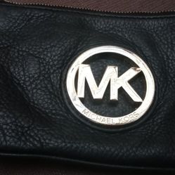 Black Michael Kors Leather Wristlet 