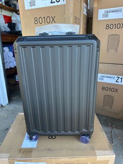 LUGGEX 21”Carry On Zipperless Suitcase, Aluminum Frame, Black