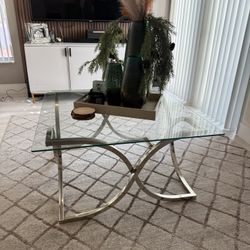 Glass And Chrome Coffee Table