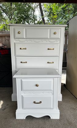 White Dresser with Nightstand
