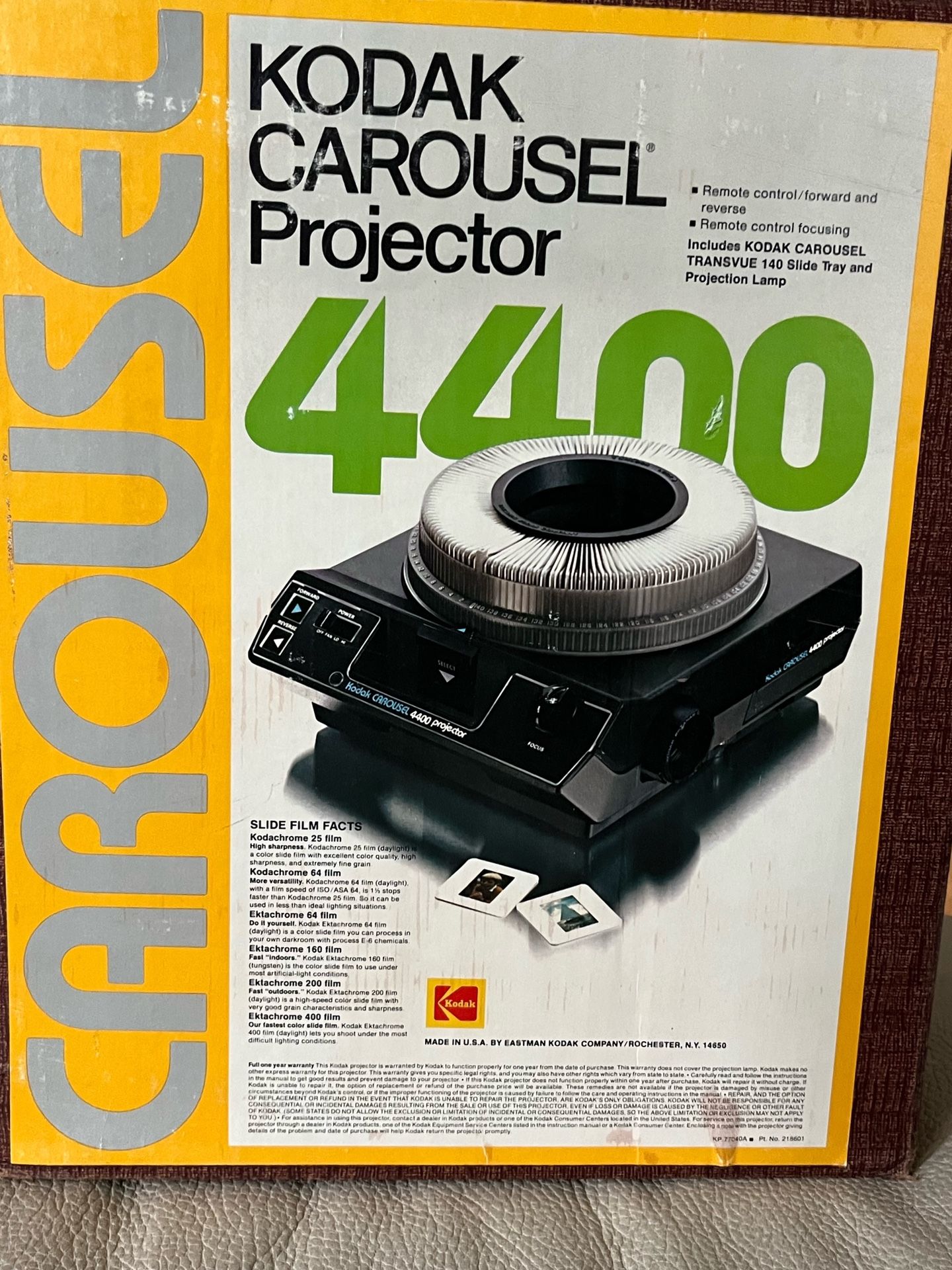 Kodak 4400 Carousel Slide Projector and 3 Rotary Slide Trays