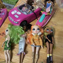 7 Dolls With car and jet ski