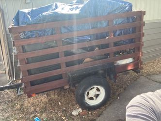 Single Axle Utility Trailer with Wood Sides