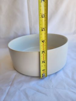 Off white ceramic dog water bowl