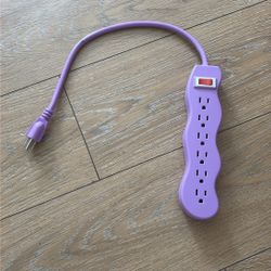 Purple Power Strip / Surge Protector – 6 Outlets
