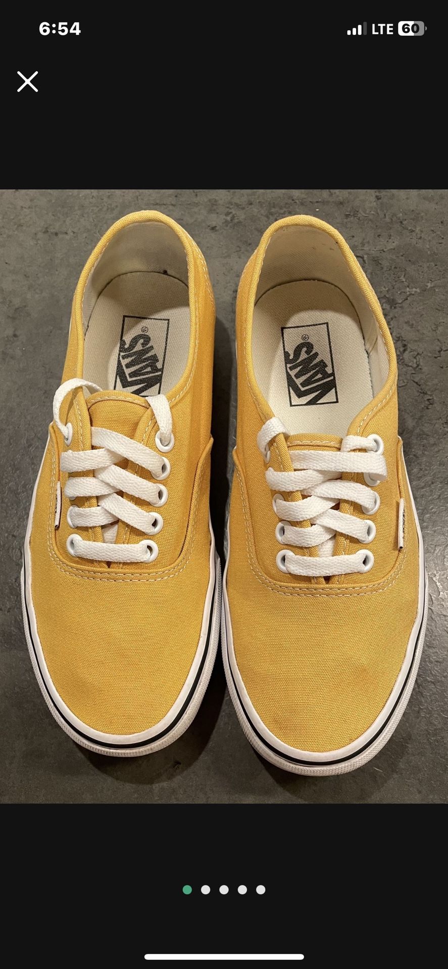 Authentic Lace-Up Vans - Unisex - Yellow - Men’s Size 6.5