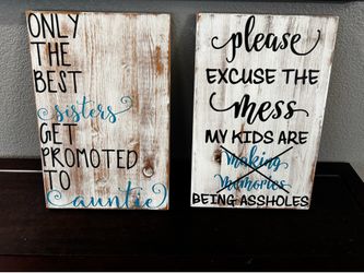 Wood signs
