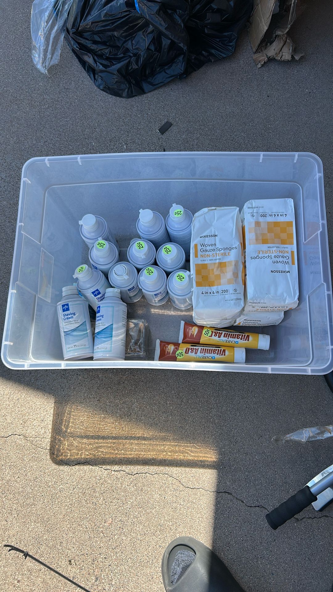 Shaving Cream, Gauze Pads, And Antibacterial Ointment