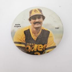 Hall Of Fame Rollie Fingers # 187 Baseball Button Pin In Chandler 