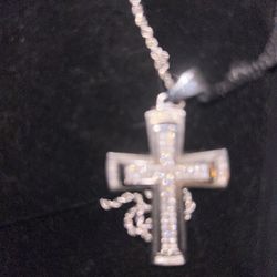 Men's Diamond Pendant with Steel Chain. Passes Diamond Tester! 