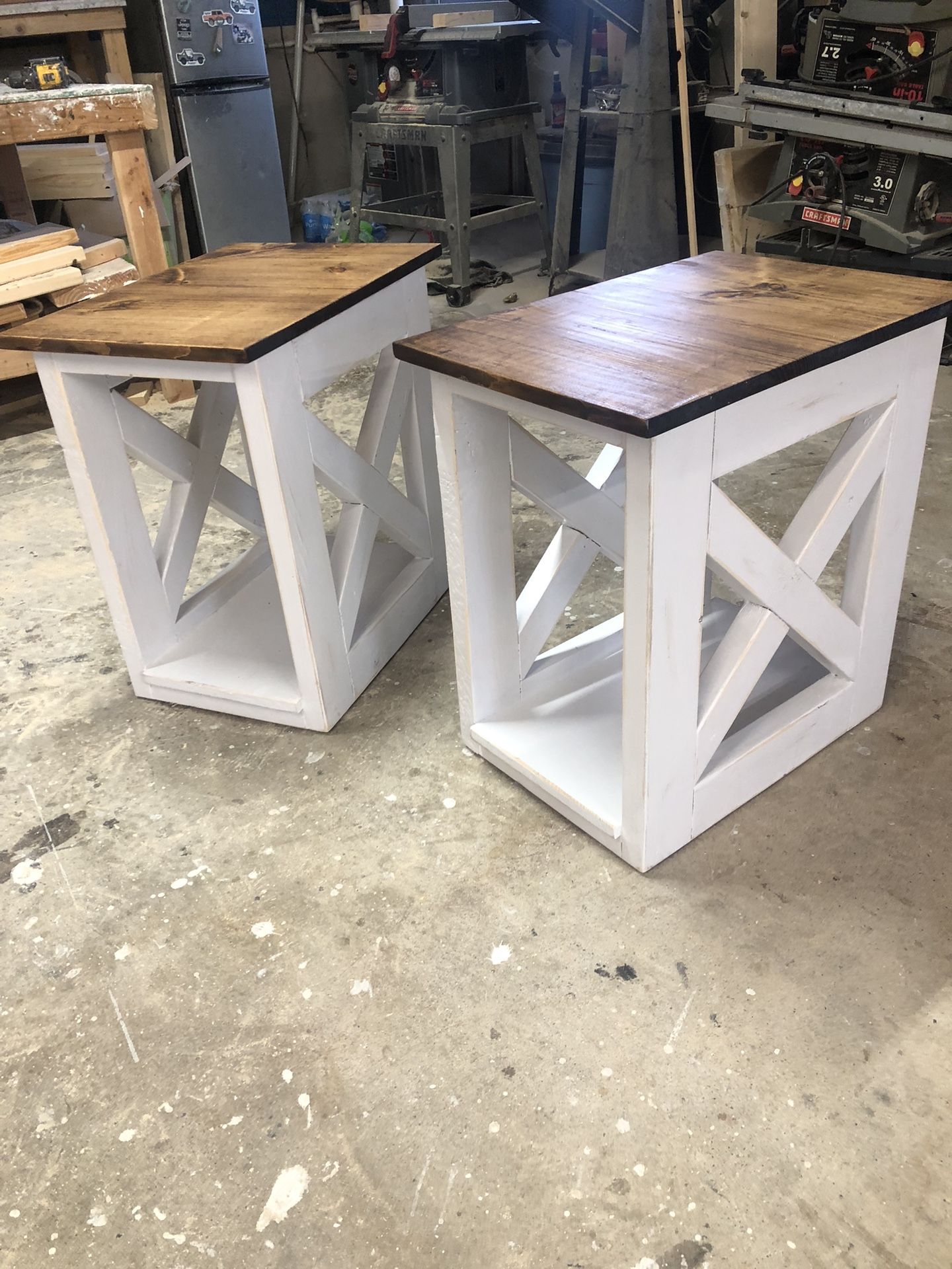 Farmhouse Style End Tables/ Nightstands
