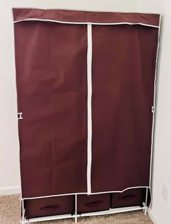 Portable Fabric Wardrobe Closet with Drawers