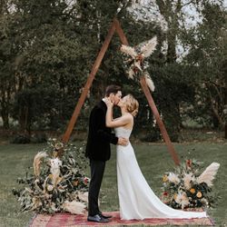 Wooden wedding arch triangle