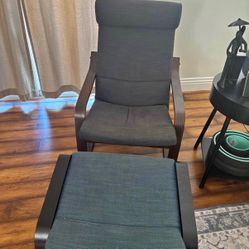IKEA Poang Chair And Ottoman 