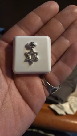 Jewelry star of David,  pendant 925 silver moissanite VVS2