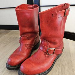 Women's Frye Red Leather Motorcycle Boots