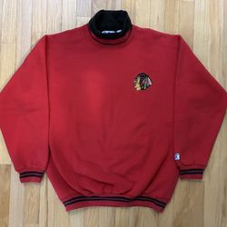 Vintage Chicago Blackhawks The Game Turtleneck Sweater Men’s Size M 