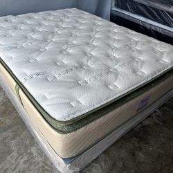 Queen Organic Elite Superior Hybrid Cool Gel Memory Foamm Pillow Top 14inch Matres!