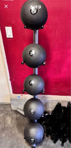 Slam balls with rack  in like new condition