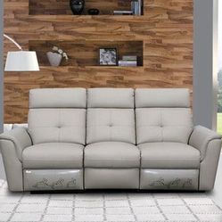 grey italian leather mid century modern sofa