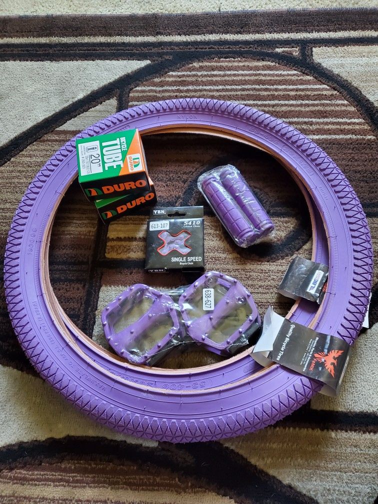 NEW Bicycle Bmx Parts Bundle 20 Purple