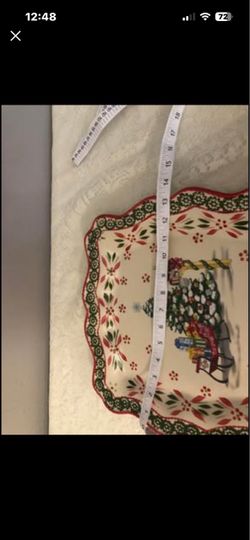 Christmas Platter Temptation Old World Holiday Square Christmas Plate 13 1/2”x 13 1/2”