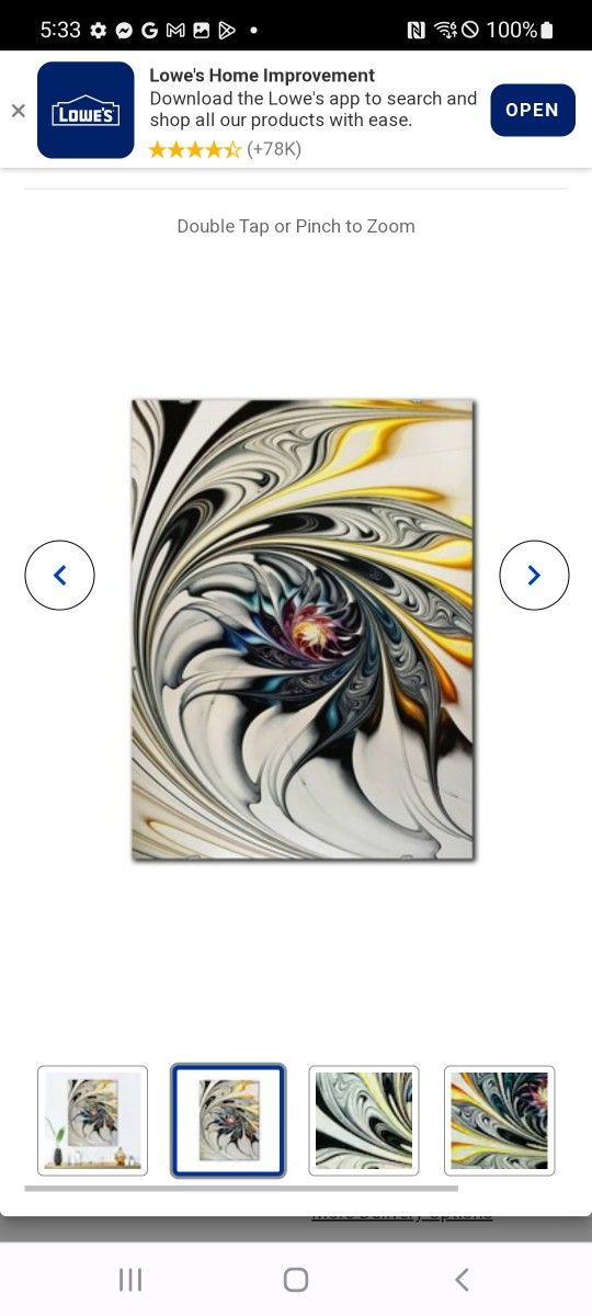 White Stained Glass Floral Art Modern and Mirror Accent Mirror Art